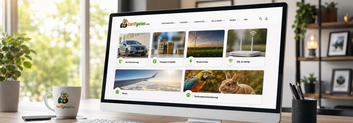 Zu sehen ist das Beitragsbild zum Beitrag mit dem Thema: Relaunch: Tarifgeier.com startet neu durch